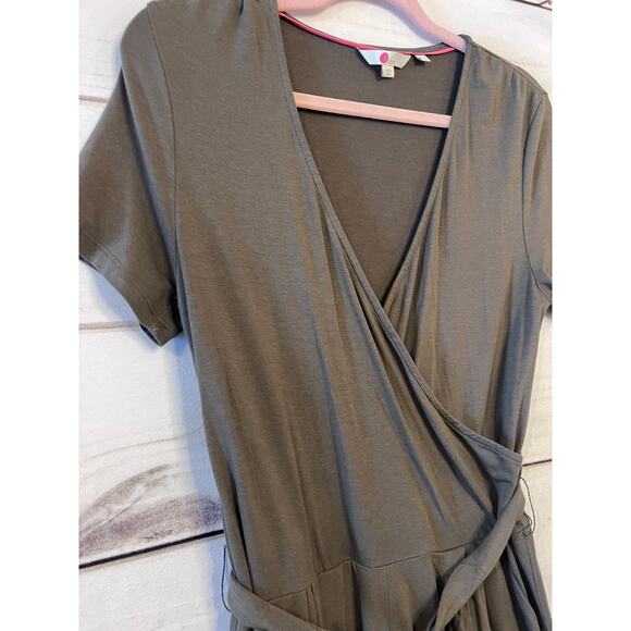 Boden Romper Size 6T Olive Green Tie Waist Perf for Fall Comfy Easy - Picture 6 of 6